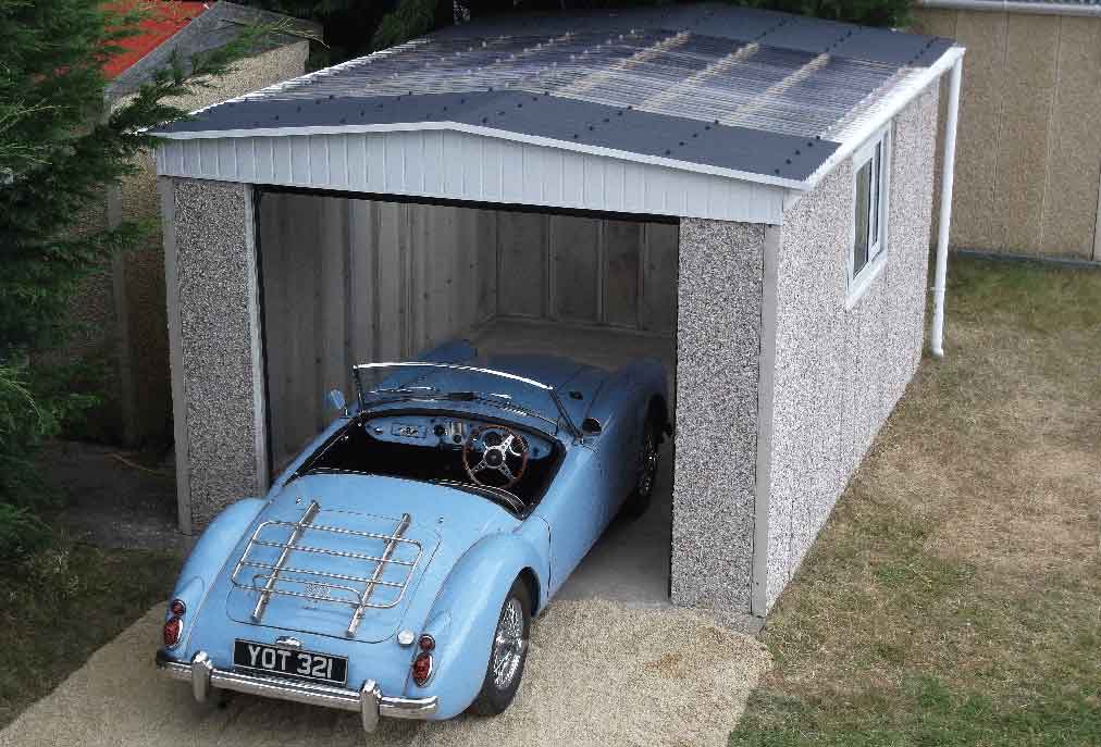 The Fairford Concrete Garage with Colins car