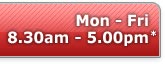 Mon - Fri 9.00am - 5.00pm