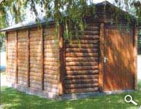 The Leofric Log Effect Cabin'' Garage