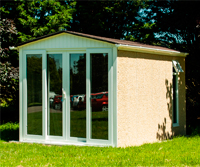 Elegant Garden Rooms with sliding glass doors