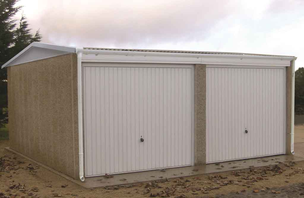 Campden garage with two double up and over doors